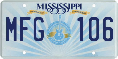 MS license plate MFG106