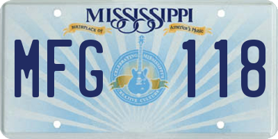 MS license plate MFG118