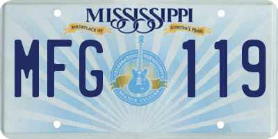MS license plate MFG119