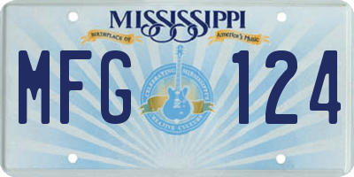 MS license plate MFG124