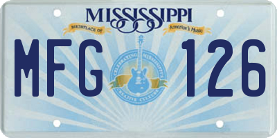 MS license plate MFG126