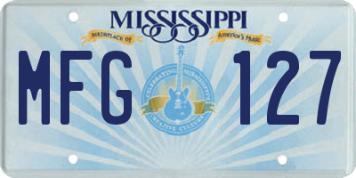 MS license plate MFG127