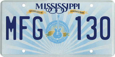 MS license plate MFG130
