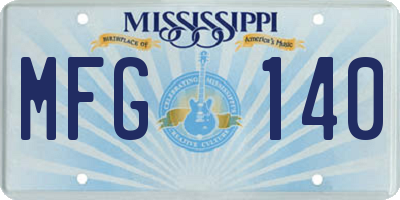MS license plate MFG140