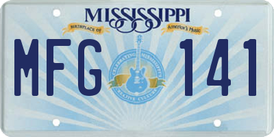 MS license plate MFG141