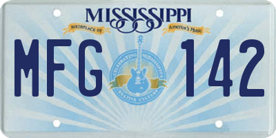 MS license plate MFG142