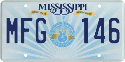 MS license plate MFG146