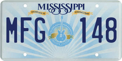 MS license plate MFG148