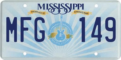 MS license plate MFG149