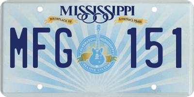 MS license plate MFG151