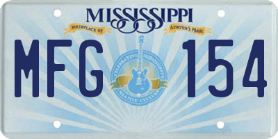 MS license plate MFG154