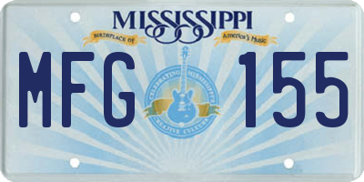MS license plate MFG155