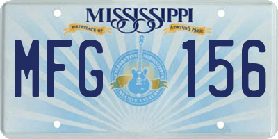MS license plate MFG156