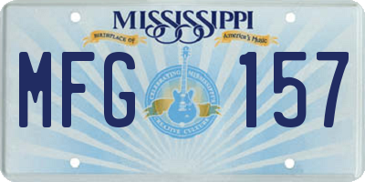 MS license plate MFG157