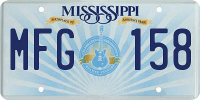 MS license plate MFG158