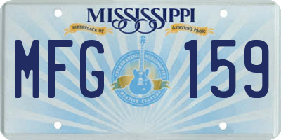 MS license plate MFG159