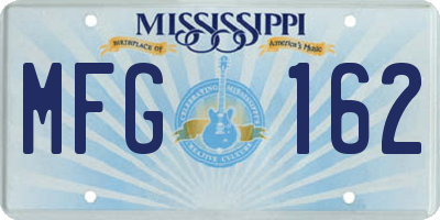 MS license plate MFG162