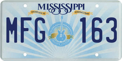 MS license plate MFG163
