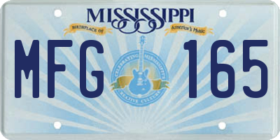 MS license plate MFG165