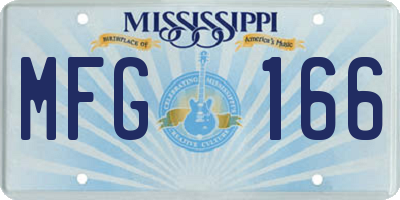 MS license plate MFG166