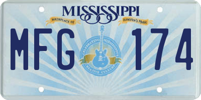 MS license plate MFG174
