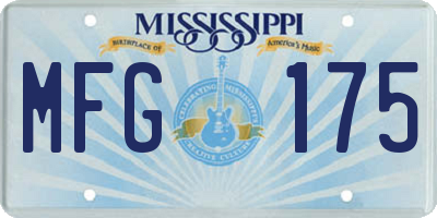 MS license plate MFG175