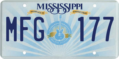 MS license plate MFG177