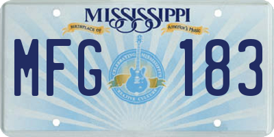 MS license plate MFG183