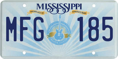 MS license plate MFG185