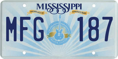 MS license plate MFG187