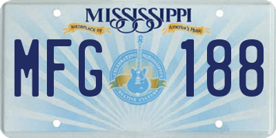 MS license plate MFG188