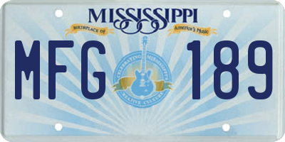 MS license plate MFG189