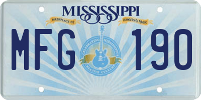 MS license plate MFG190