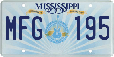 MS license plate MFG195