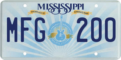 MS license plate MFG200