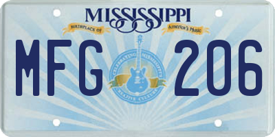 MS license plate MFG206