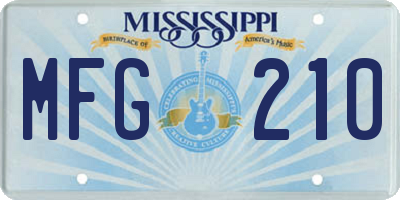MS license plate MFG210