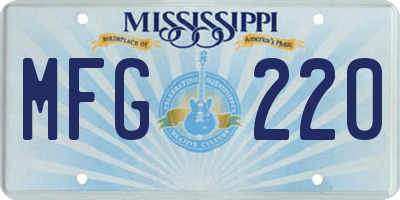 MS license plate MFG220