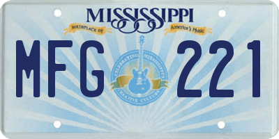 MS license plate MFG221