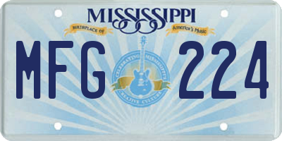 MS license plate MFG224