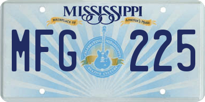 MS license plate MFG225