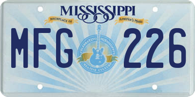 MS license plate MFG226