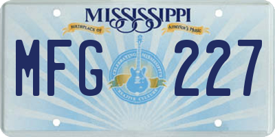 MS license plate MFG227