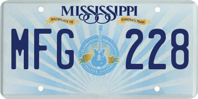 MS license plate MFG228