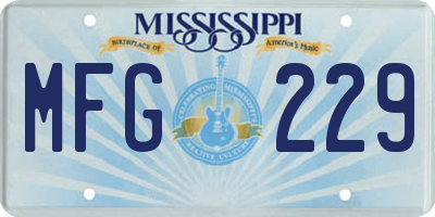 MS license plate MFG229