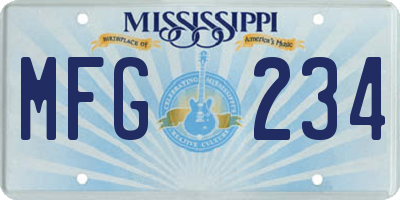 MS license plate MFG234