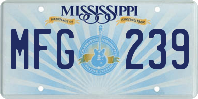 MS license plate MFG239