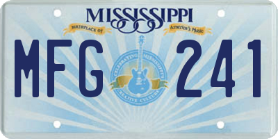 MS license plate MFG241