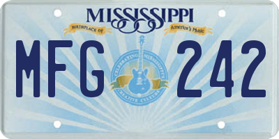 MS license plate MFG242