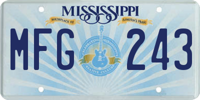 MS license plate MFG243